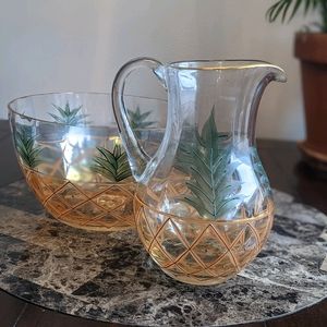 Sold:Vintage Crystal Pitcher and Bowl